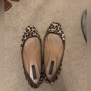Ann Taylor Leopard Print Calf Hair Ballet Flats